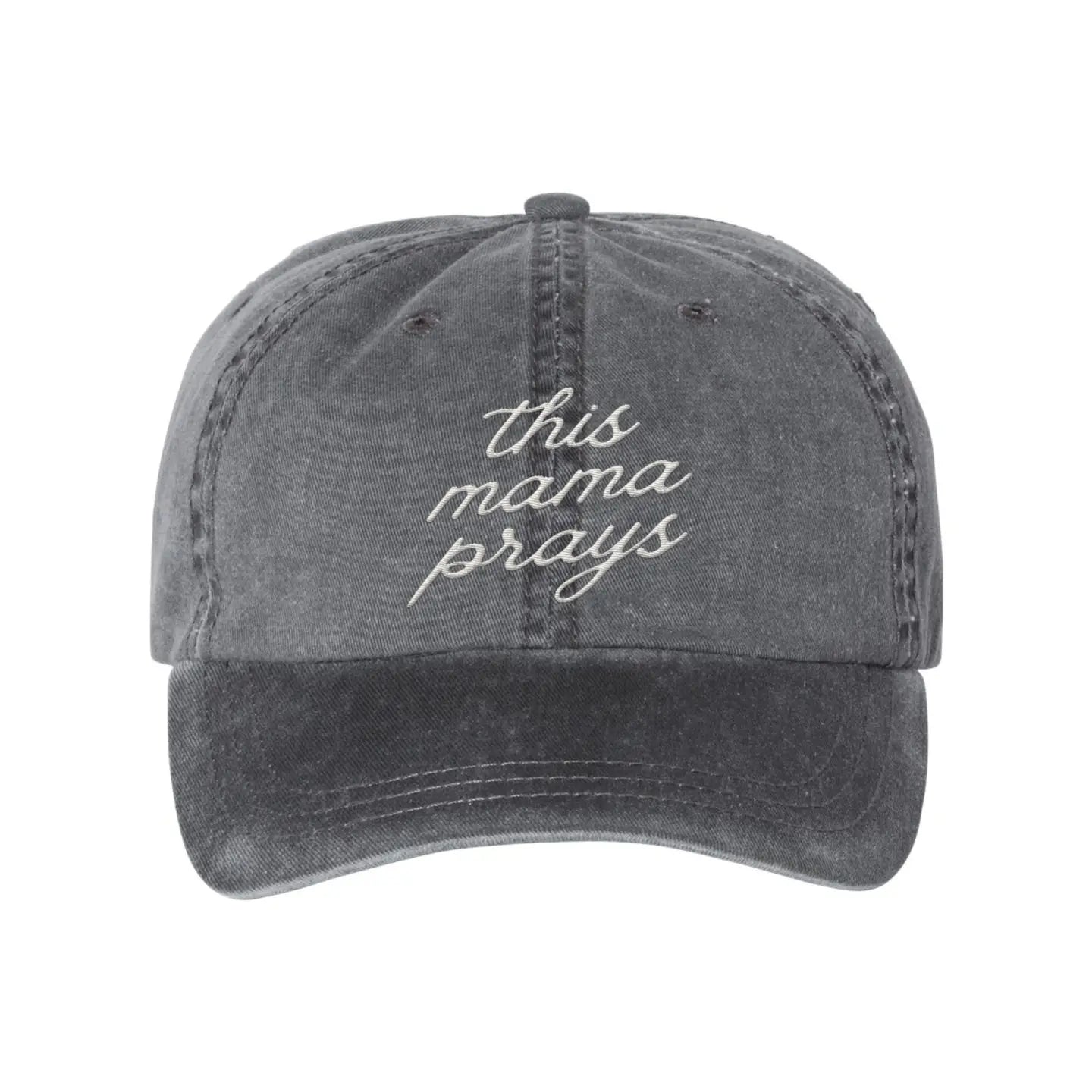This Momma Prays Embroidery Washed Hat