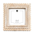 Ivory Scalloped Wood Frame