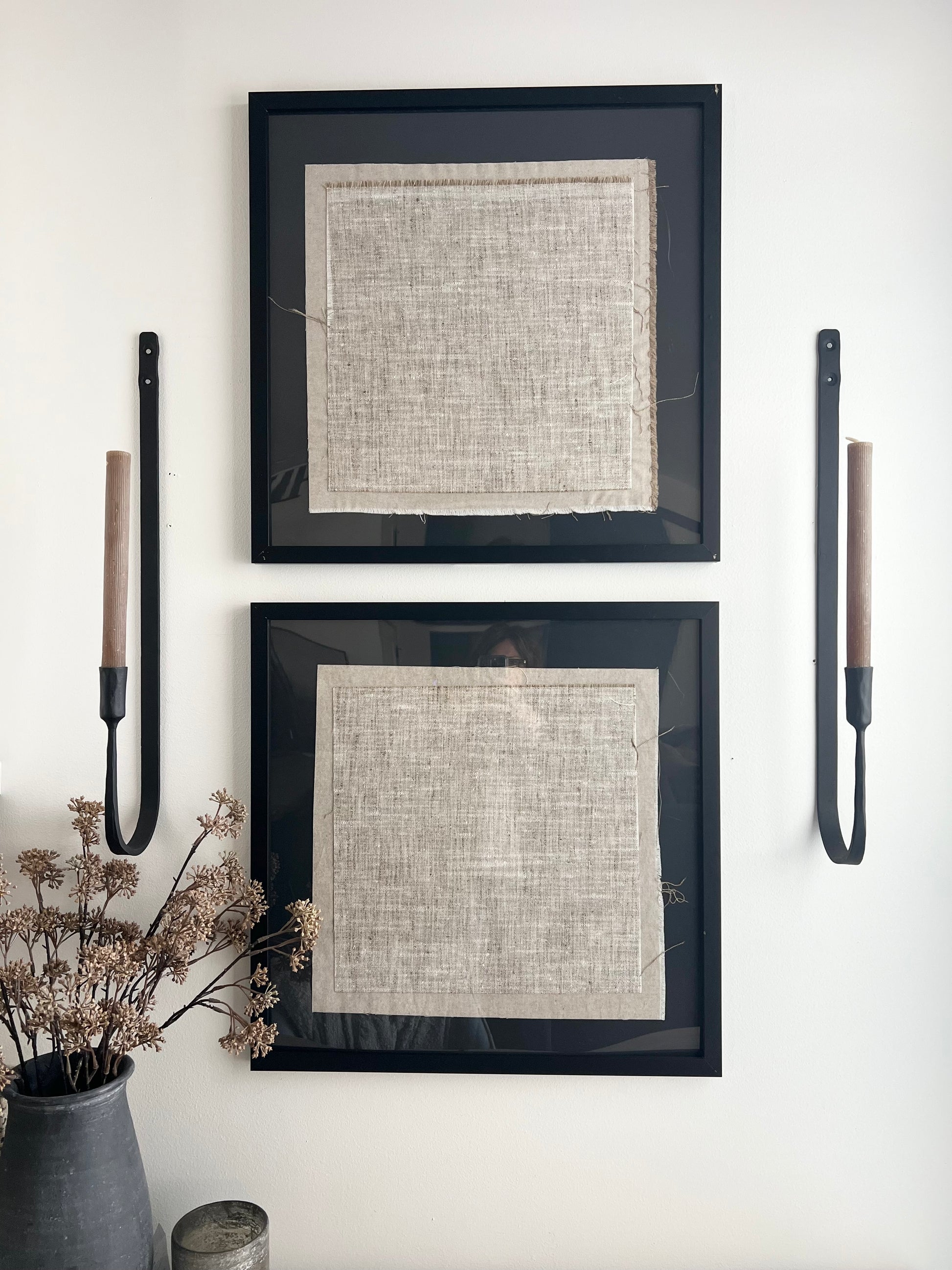 Forged Iron Candle Holder Set