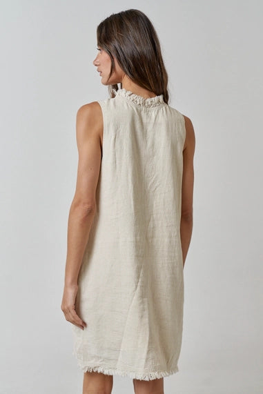 V Neck Linen Dress