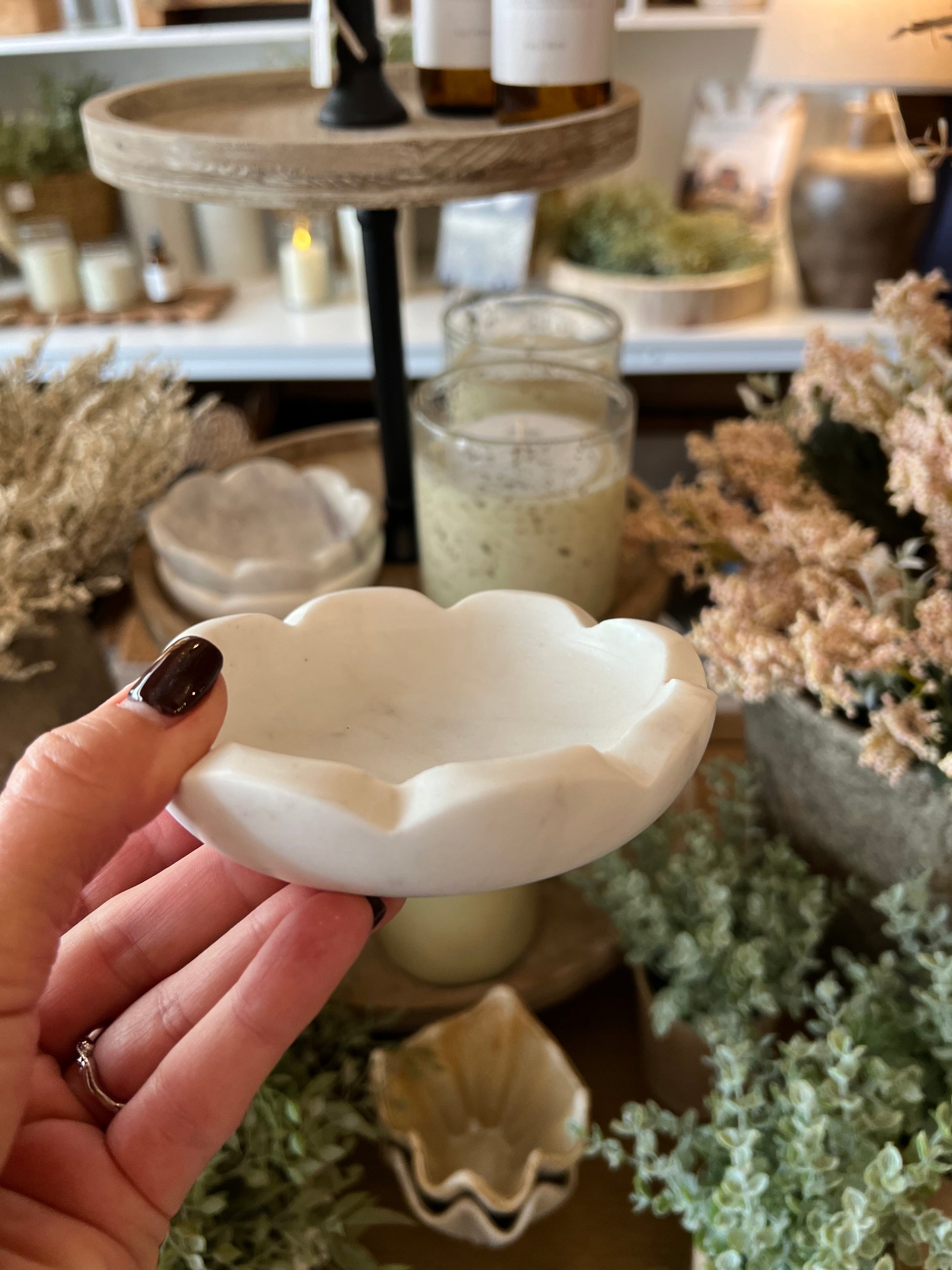 Scalloped Marble Dish
