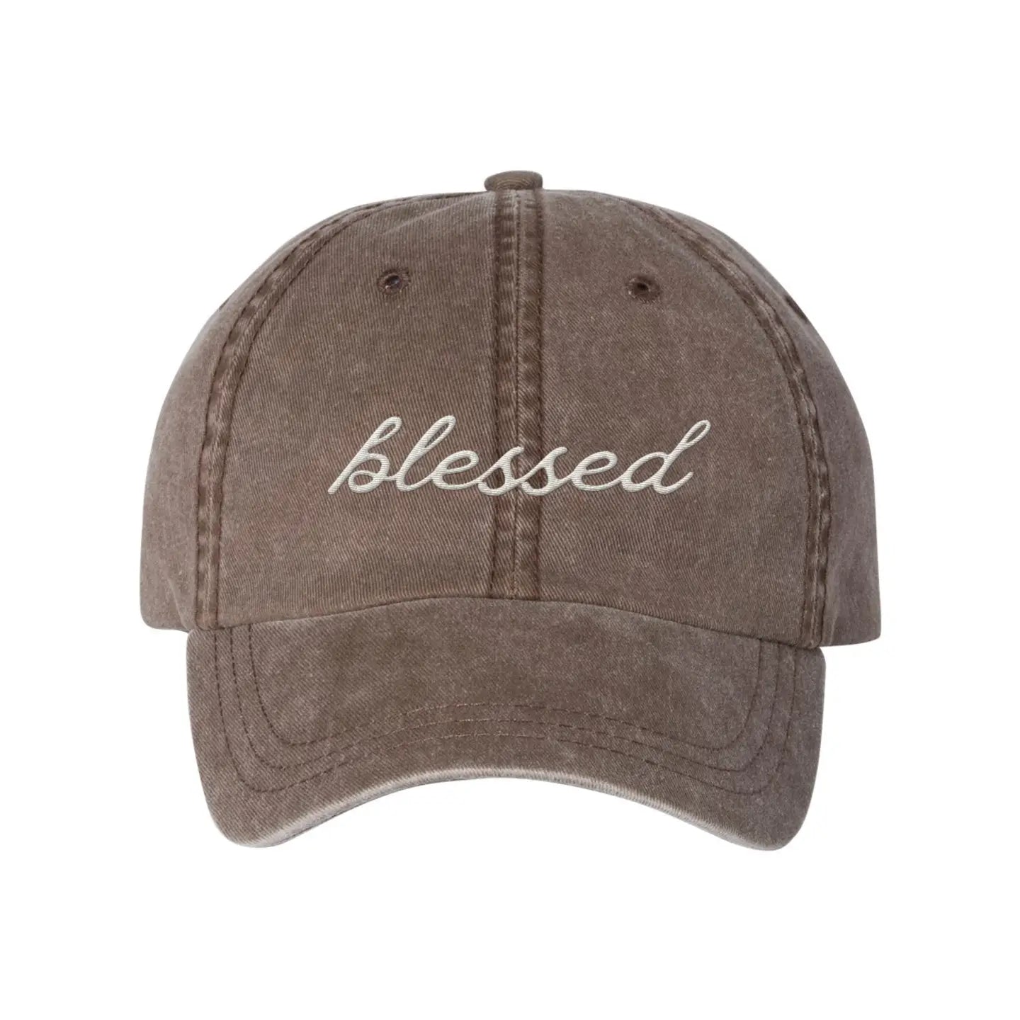 Blessed Embroidery Washed Hat