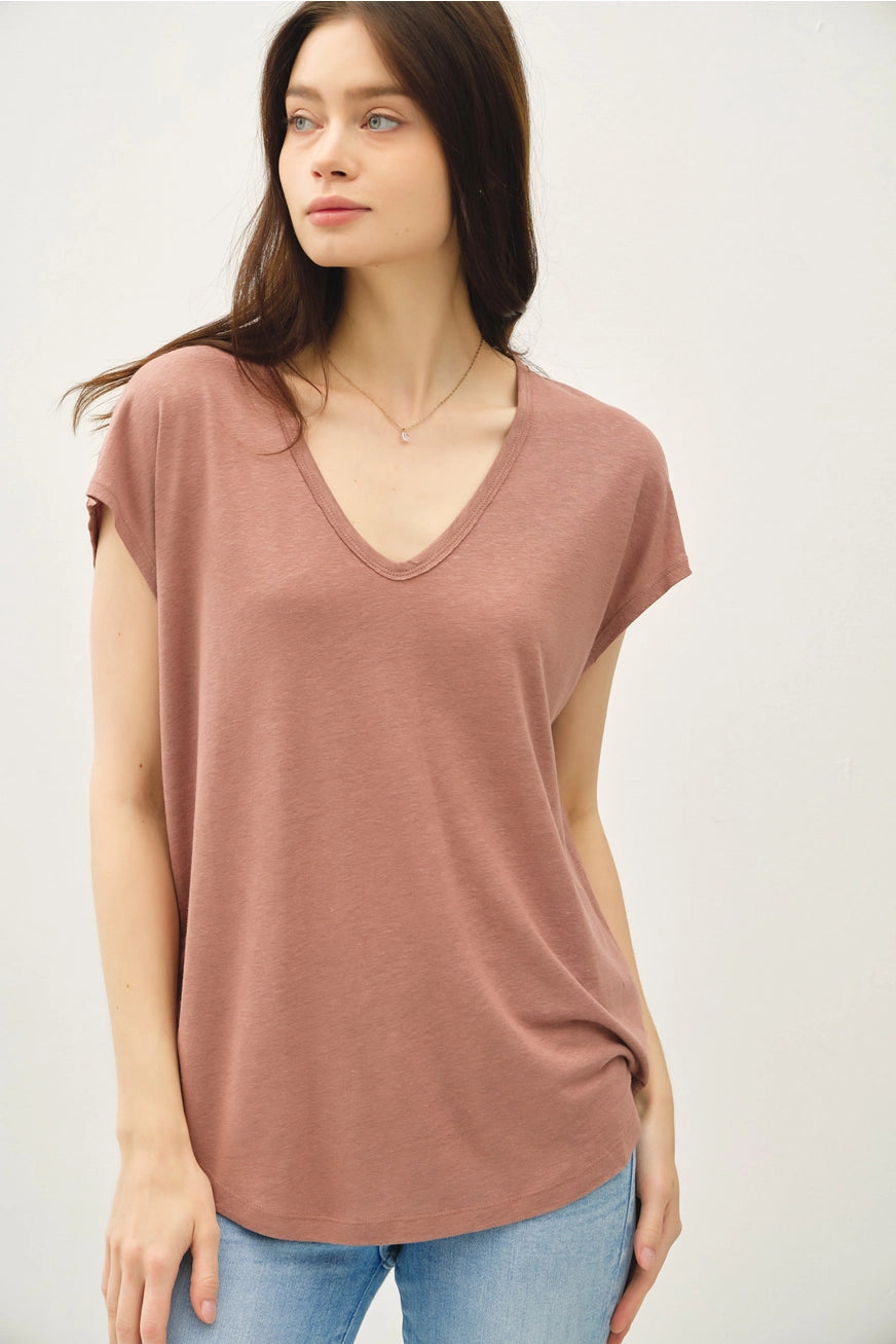 Linen T In Hazelnut