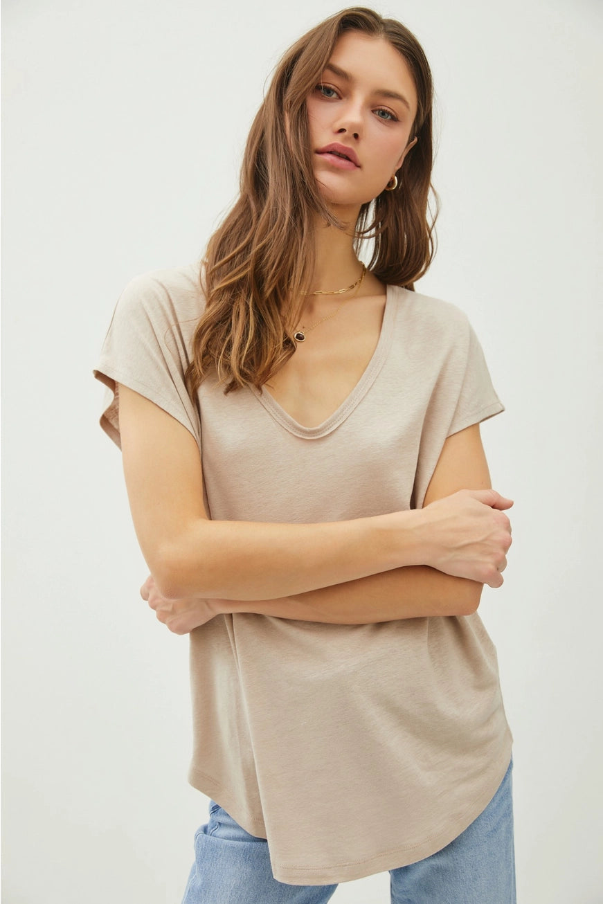 Linen T In Oatmeal