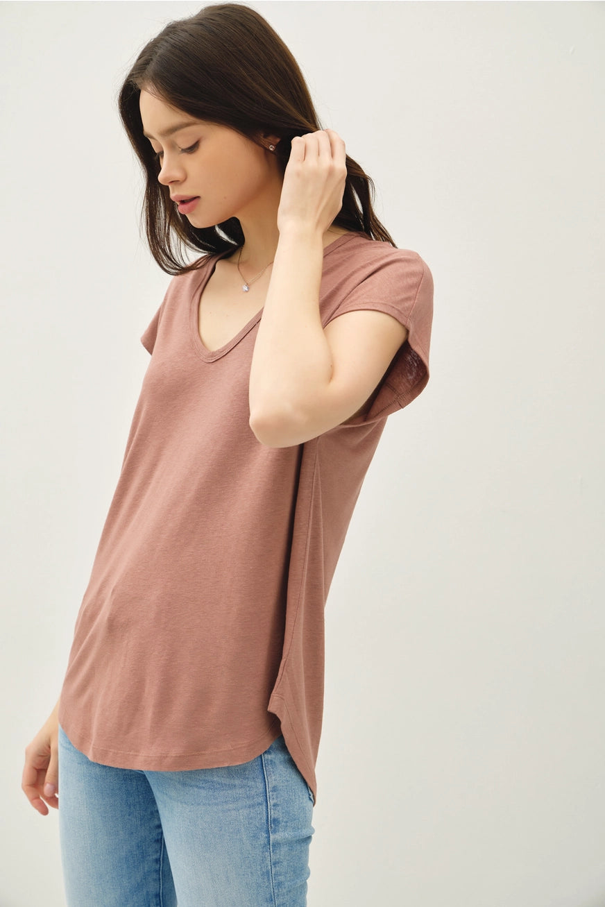 Linen T In Hazelnut