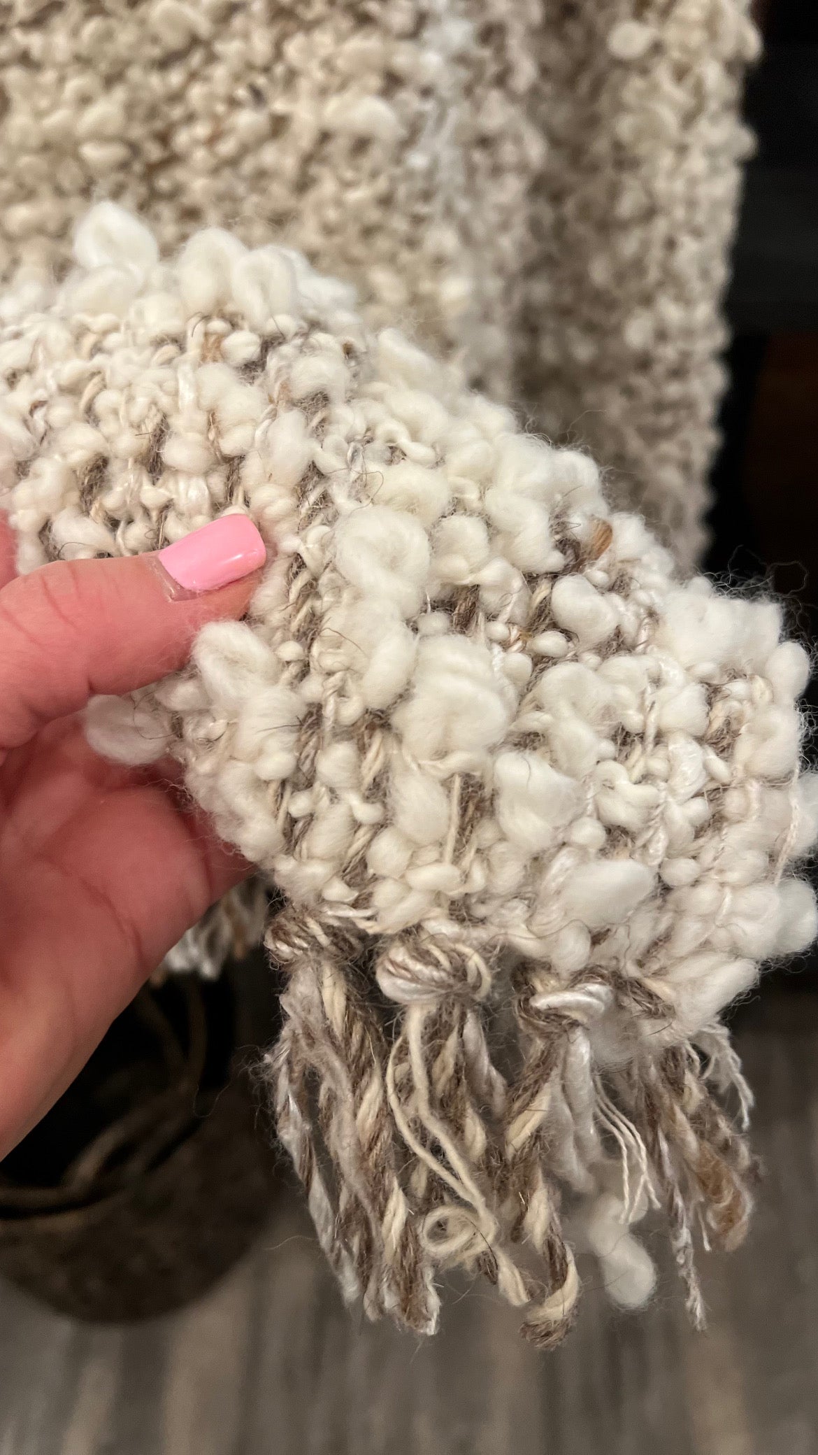 Woven New Zealand Wool Blend Shag Throw w/ Fringe
