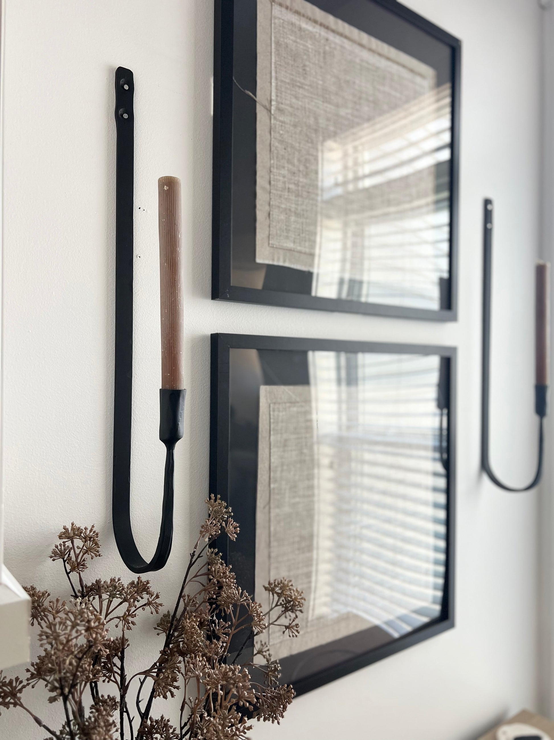 Forged Iron Candle Holder Set
