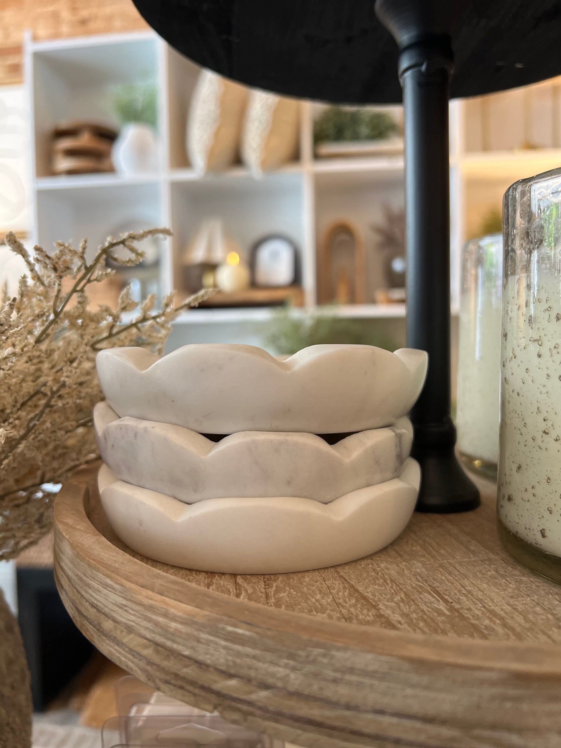 Scalloped Marble Dish