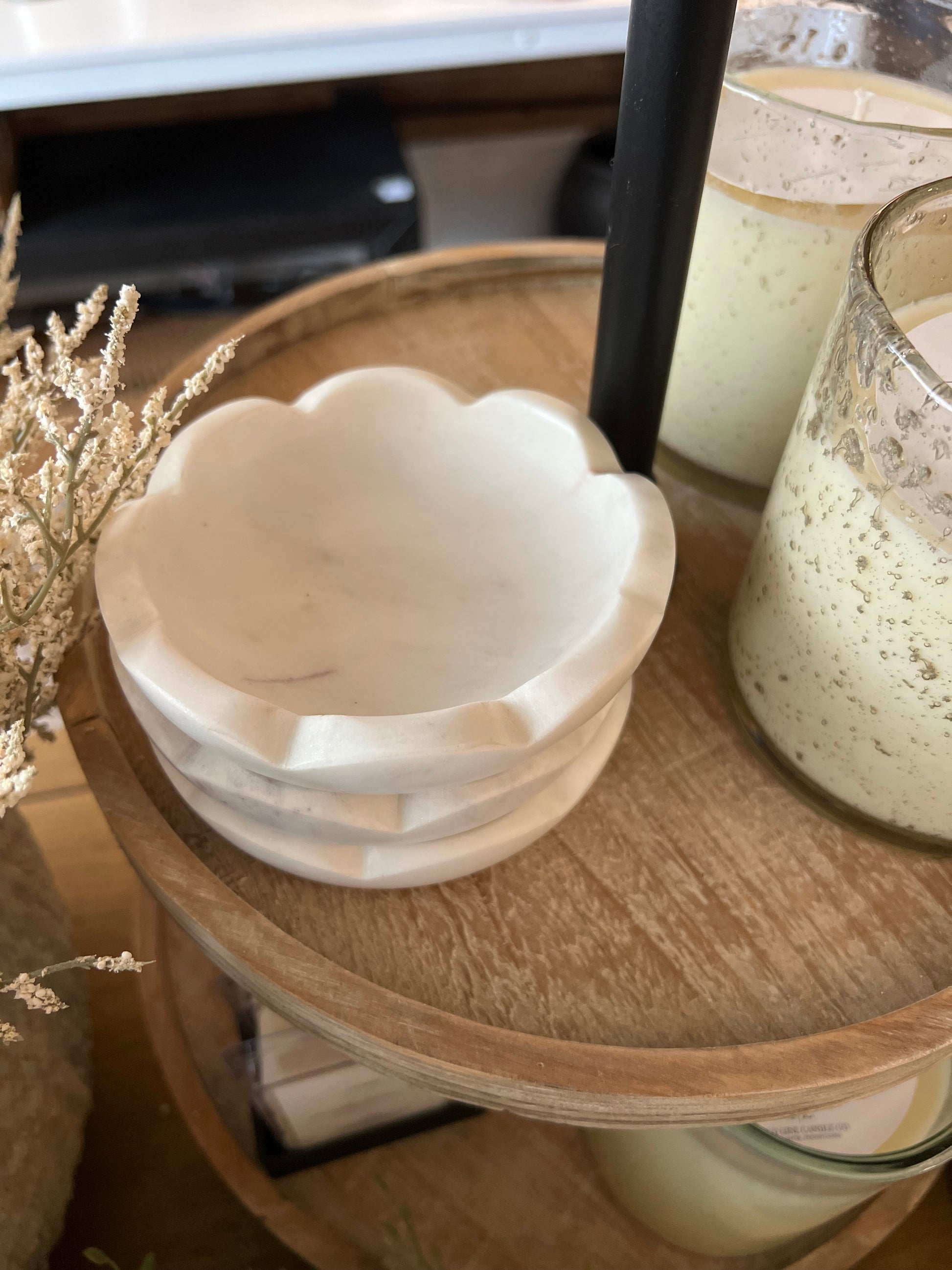 Scalloped Marble Dish