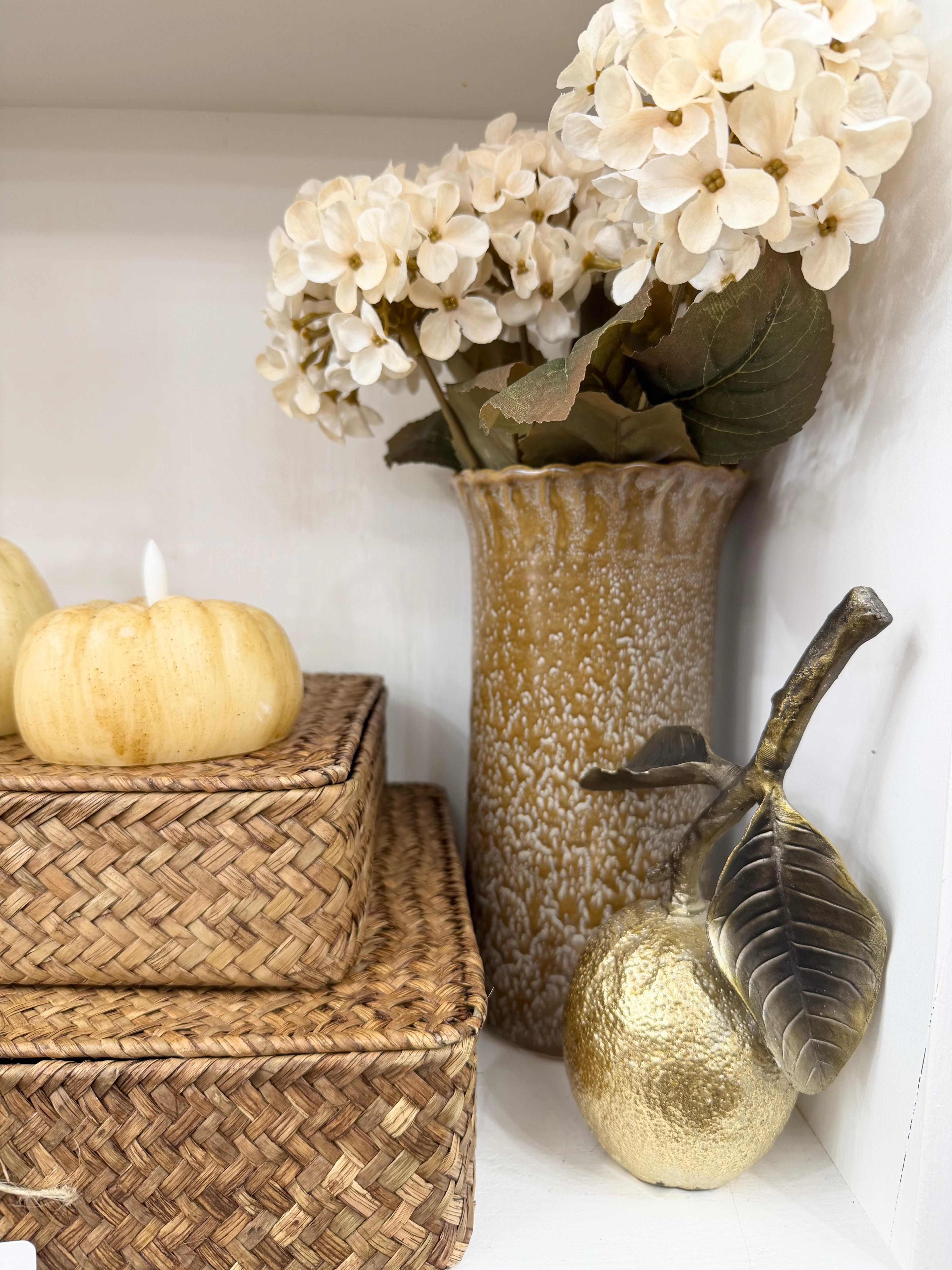 Flameless Pumpkin Candle 4" Ivory