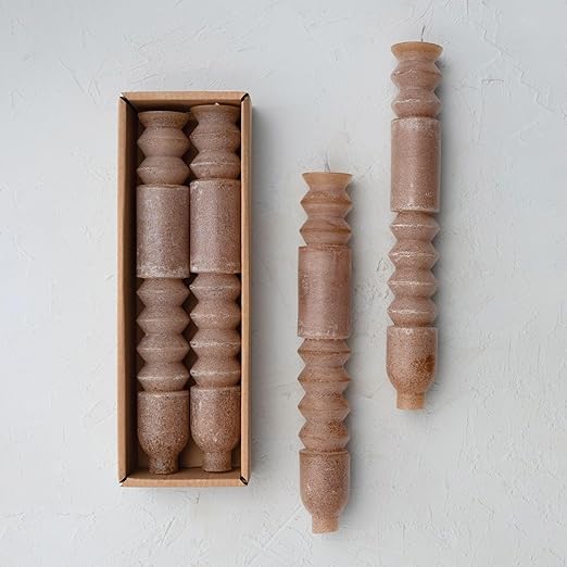 Totem Candlesticks In Cappuccino