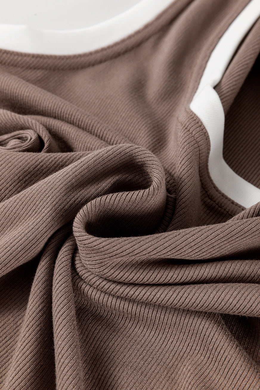 U Neck Tank Top - Cocoa
