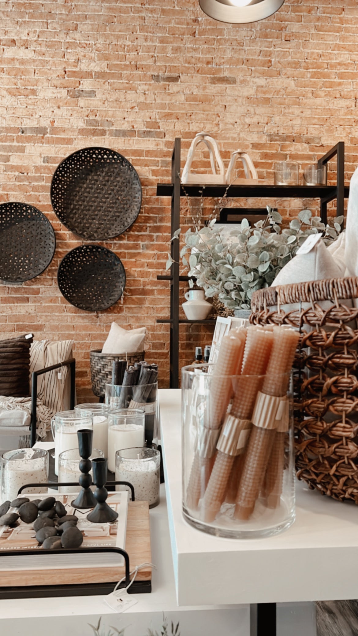 Black Bamboo Wall Baskets