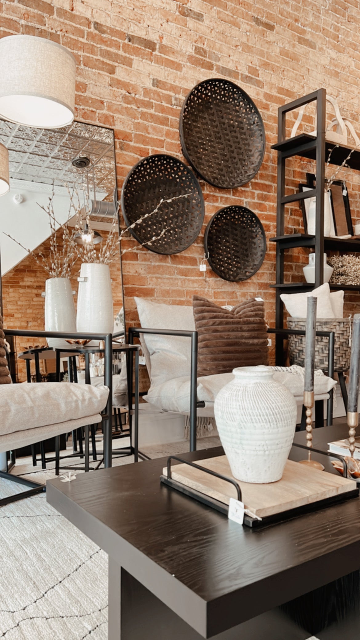 Black Bamboo Wall Baskets