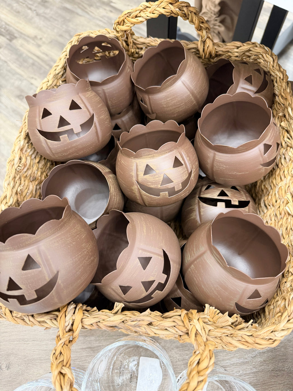 Halloween Bronze Jack-O'-Lantern Candle Holder