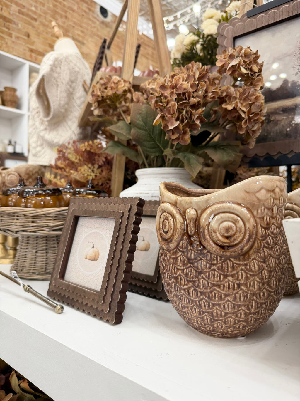 Framed Cross Stitch Pumpkin