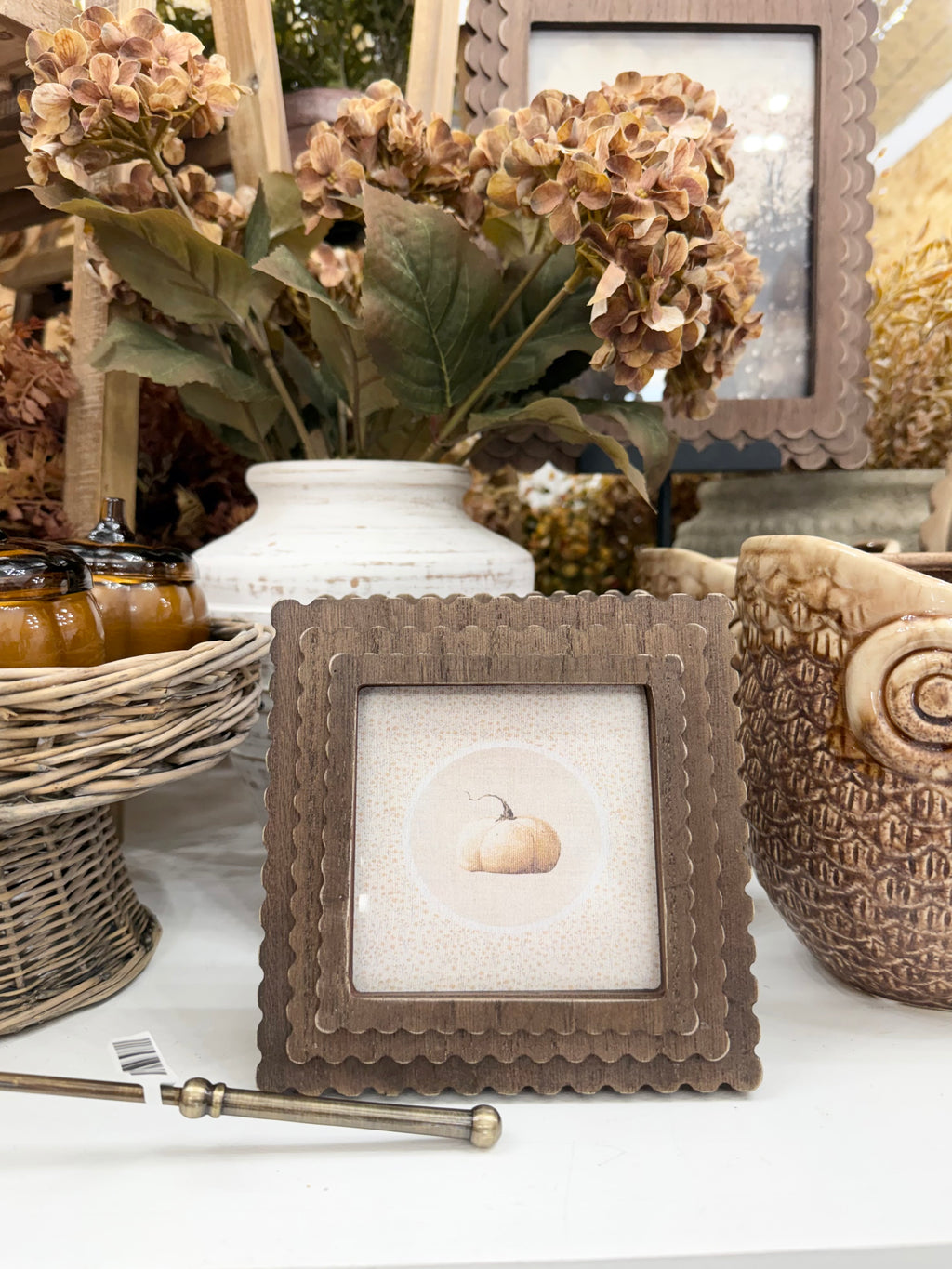 Framed Cross Stitch Pumpkin