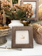 Framed Cross Stitch Pumpkin