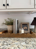 Scalloped Wood Rectangle Tray