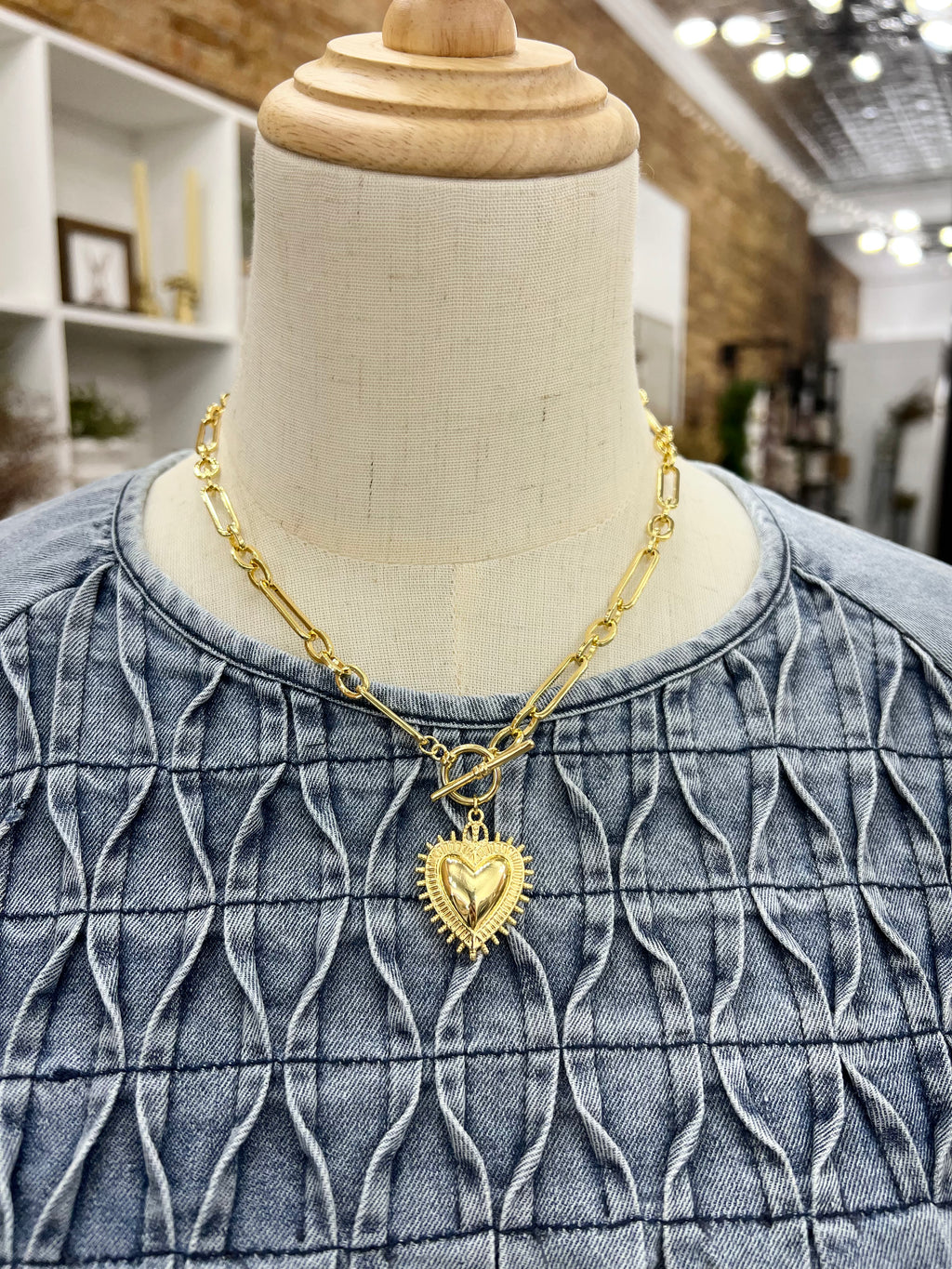 Heart Statement Toggle Necklace