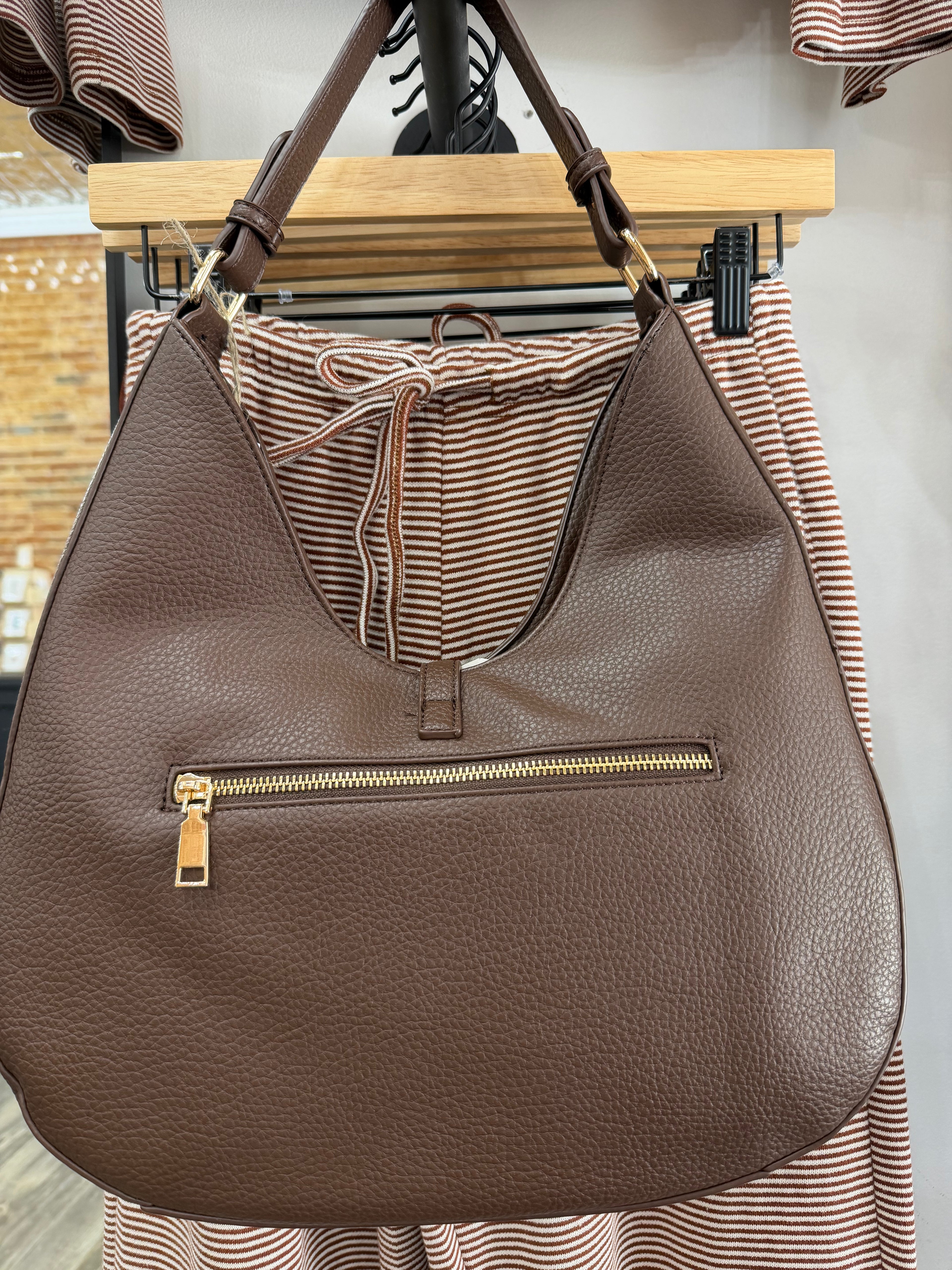 Brown Studded Hobo