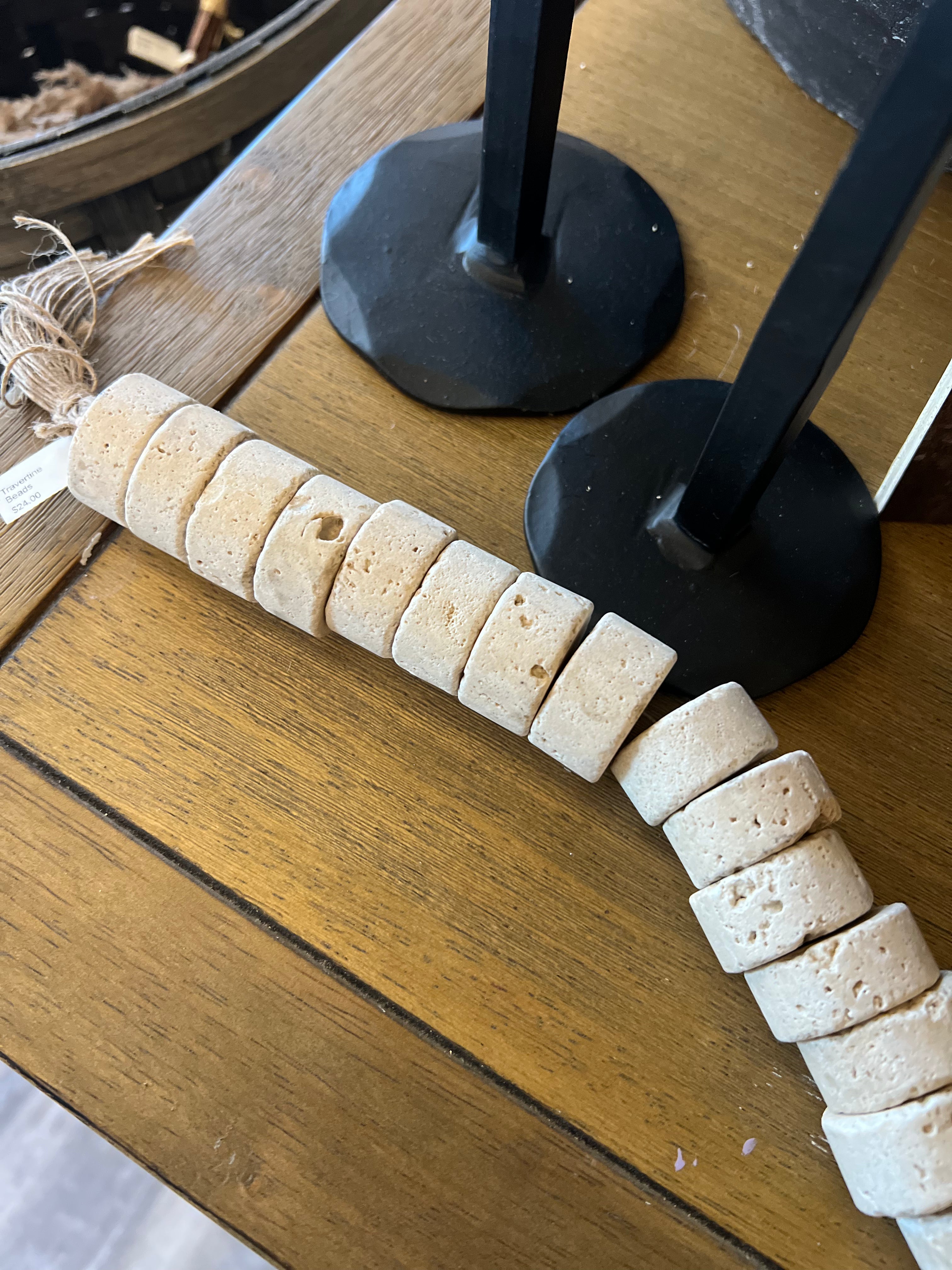 Round Travertine Beads