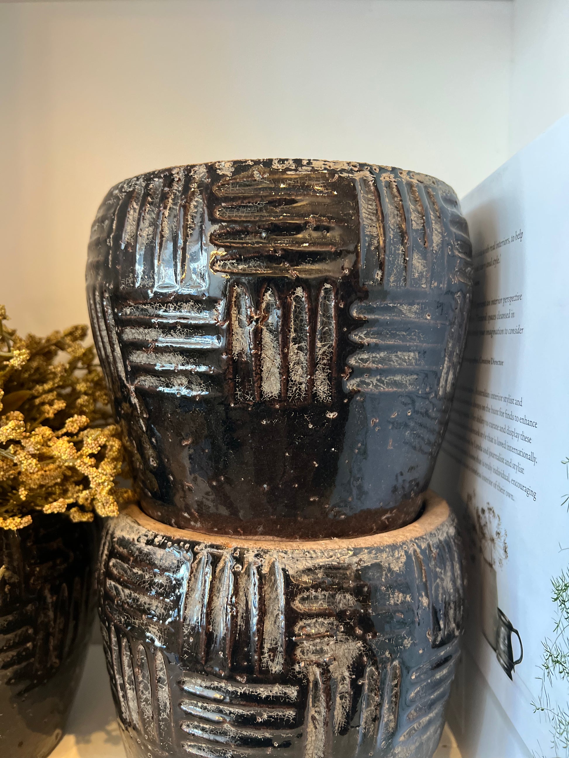 Textured Black Pot
