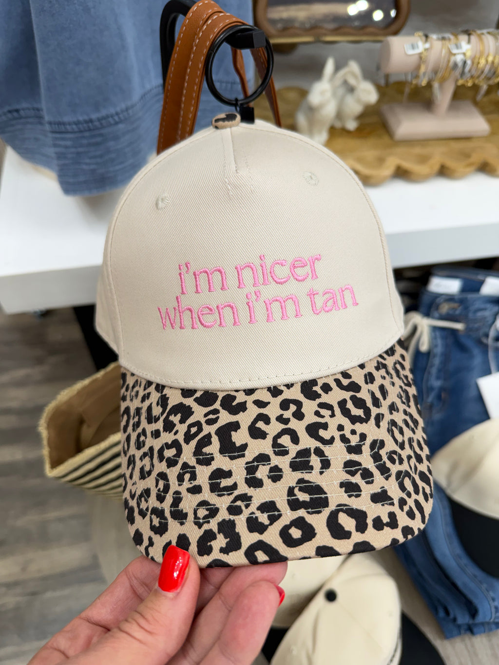 Leopard I'm Nicer When I'm Tan Hat