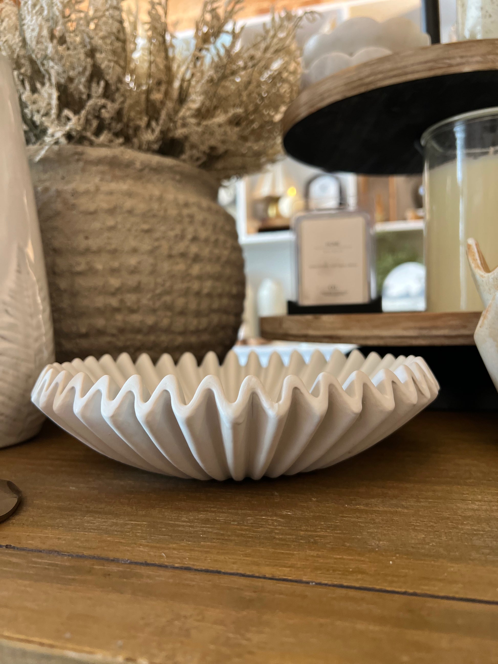 Pleated White Dish