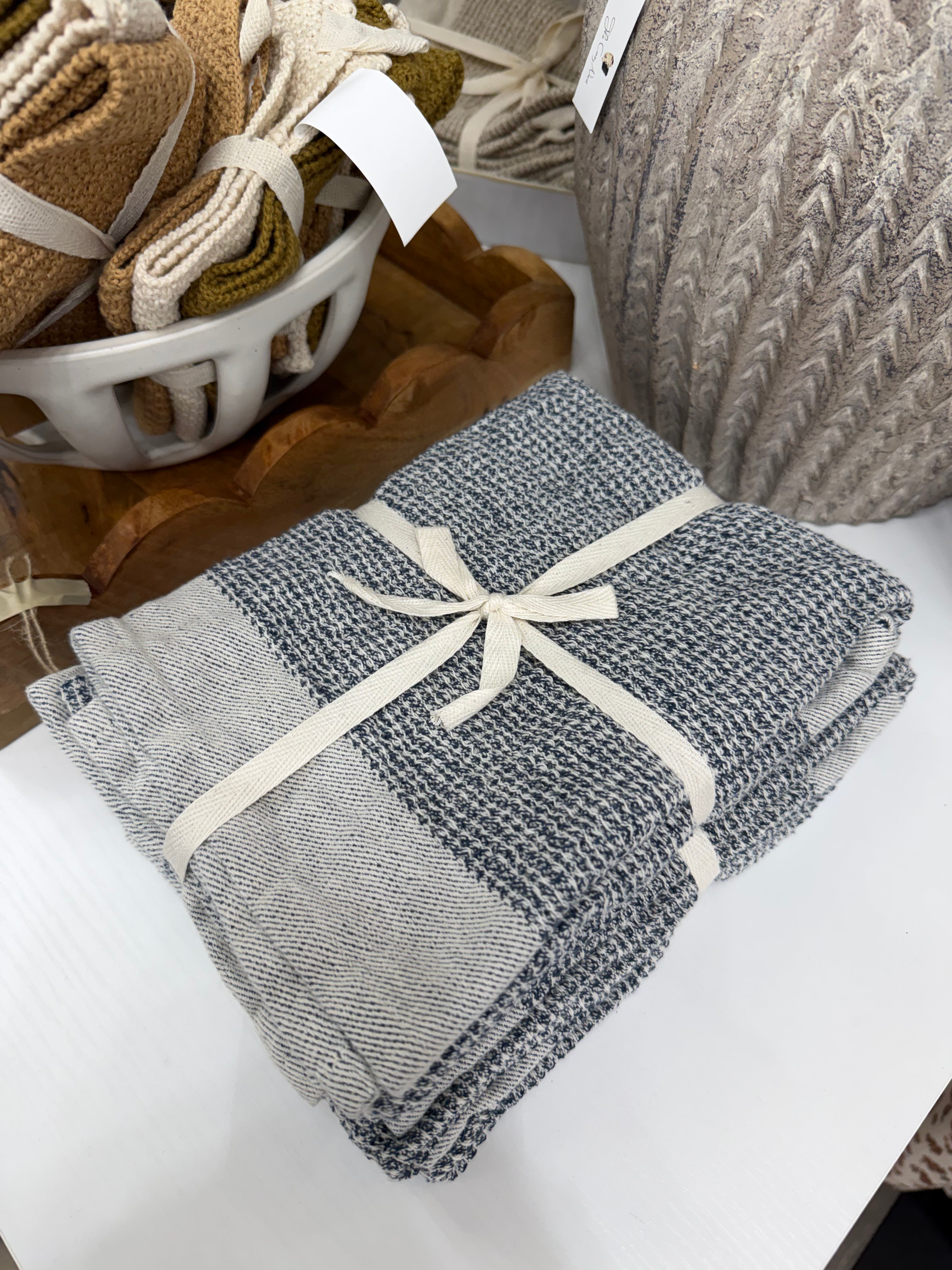 Waffle Towel Set-Blue