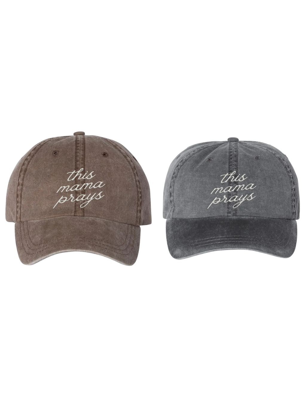 This Momma Prays Embroidery Washed Hat