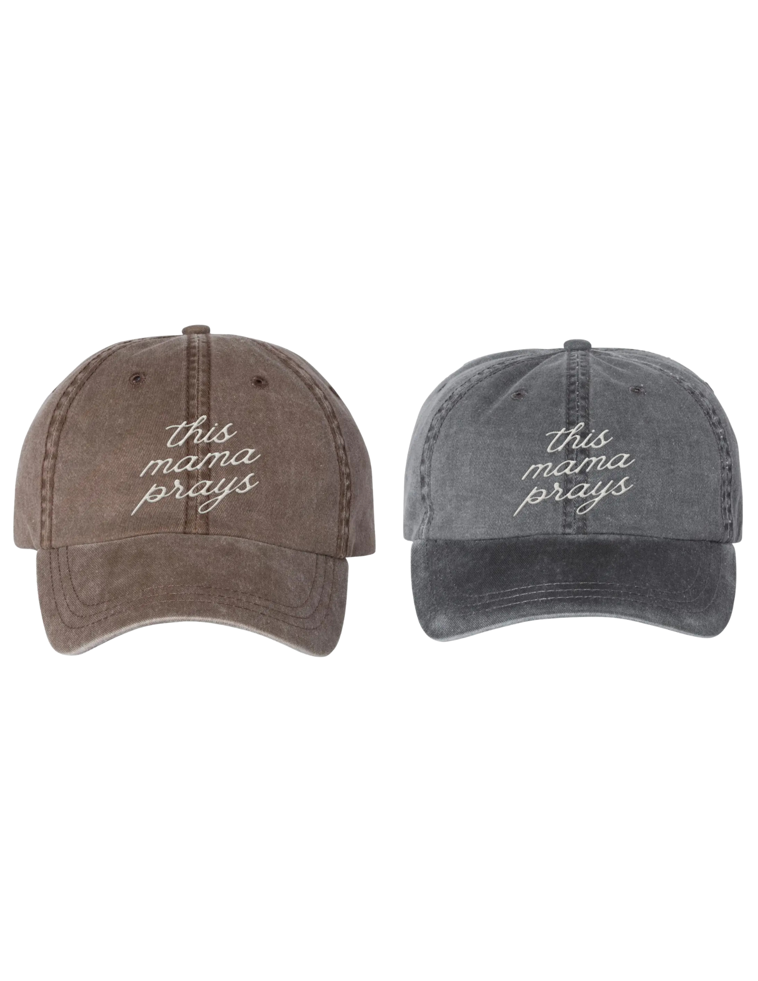 This Momma Prays Embroidery Washed Hat