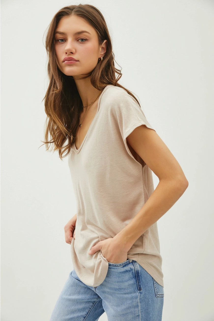 Linen T In Oatmeal