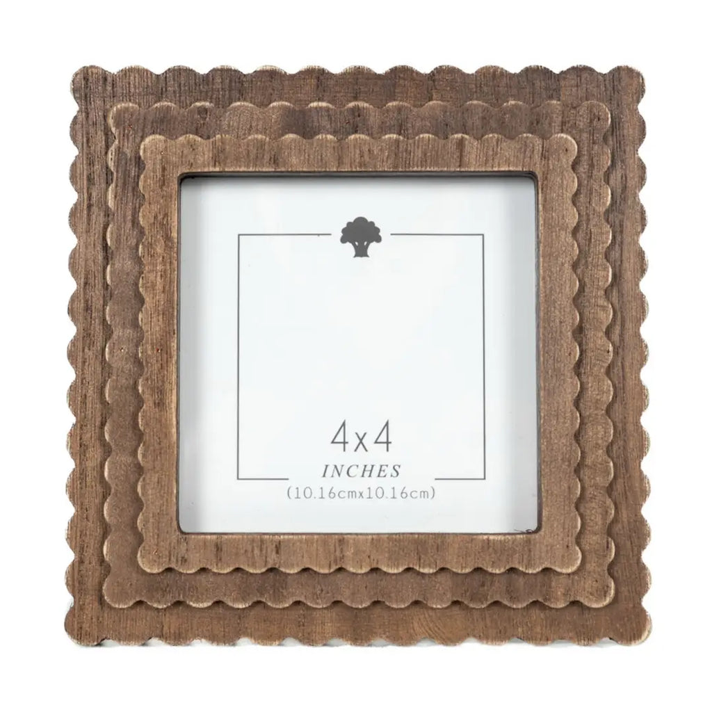 Expresso Scalloped Wood Frame