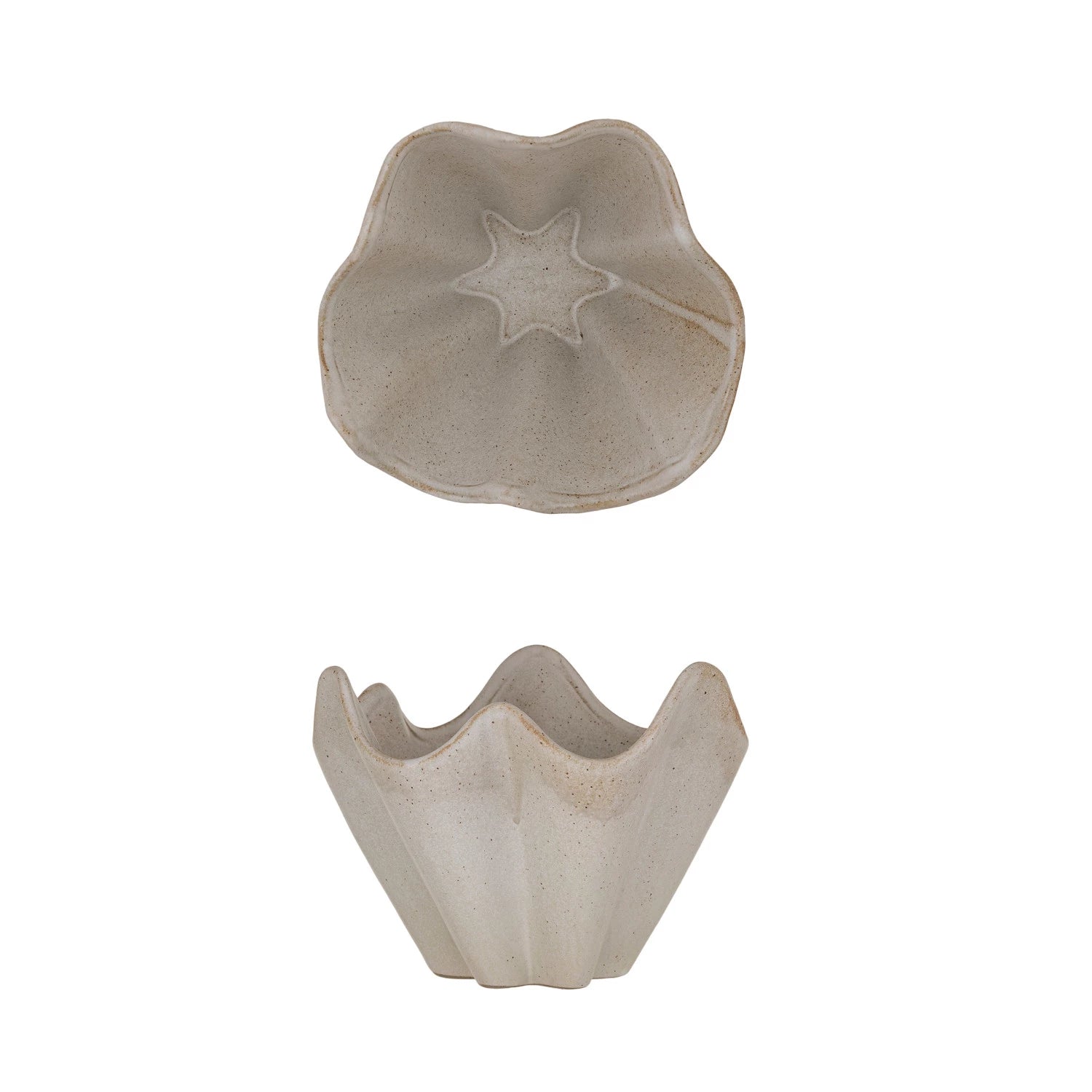 Stoneware Pleated Bowl