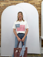 American Flag Patched Casual Wash Top - The Cozy Nest