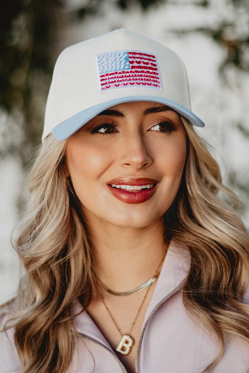 American Flag Two - Toned Fitted Hat - The Cozy Nest