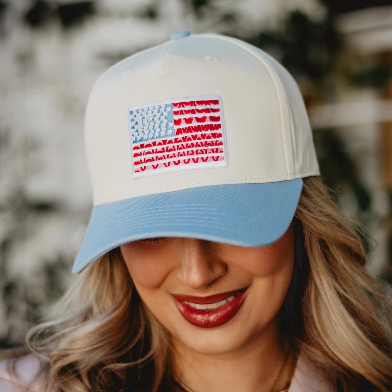 American Flag Two - Toned Fitted Hat - The Cozy Nest