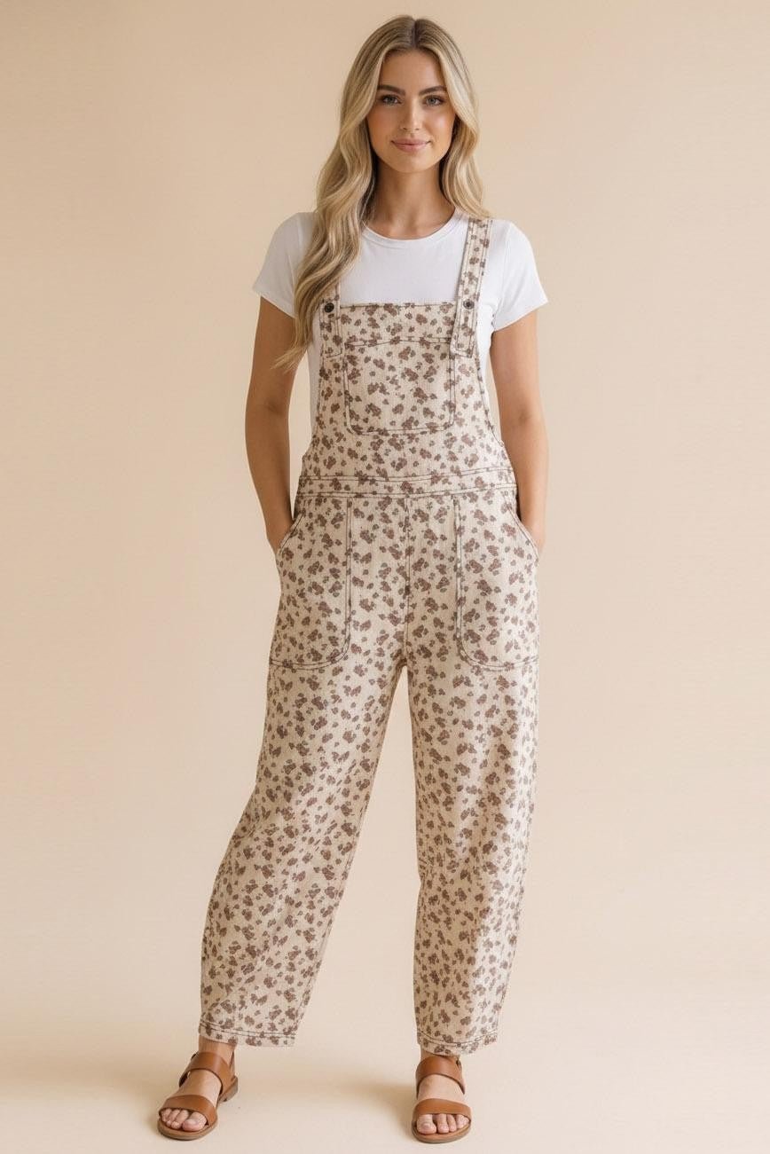 Barrel Bib Overalls Suspender Floral Jumpsuit - The Cozy Nest