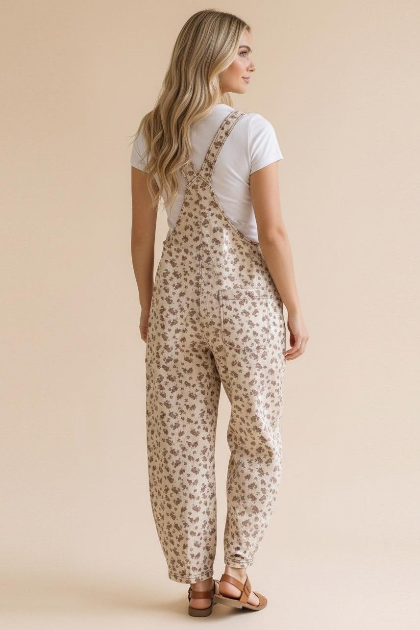 Barrel Bib Overalls Suspender Floral Jumpsuit - The Cozy Nest