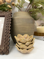 Beige Ceramic Flower Dish - The Cozy Nest