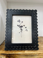 Black Scalloped Wood Frame W/ Abstract Floral - The Cozy Nest