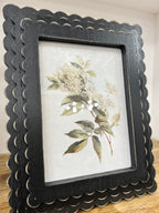 Black Scalloped Wood Frame W/ Hydrangea Print - The Cozy Nest