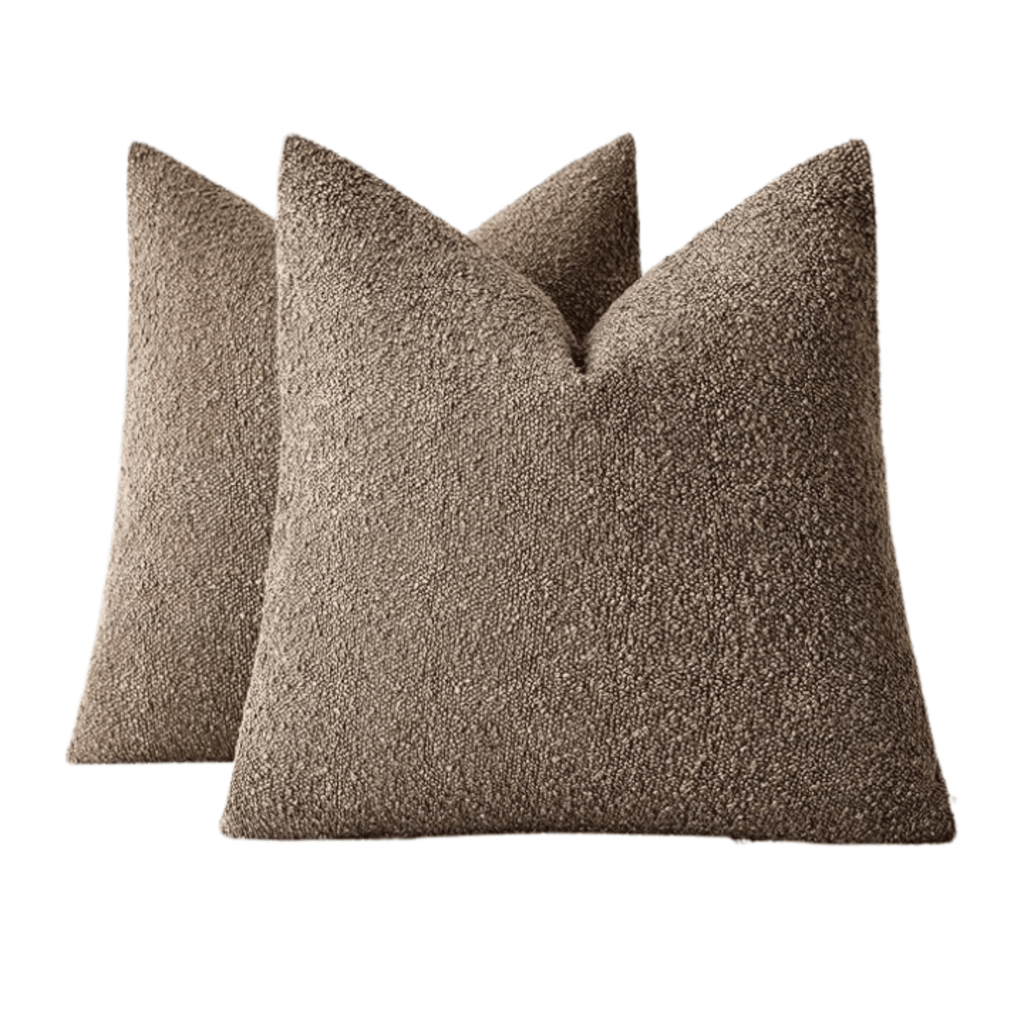 Boucle Pillow - Coffee - The Cozy Nest