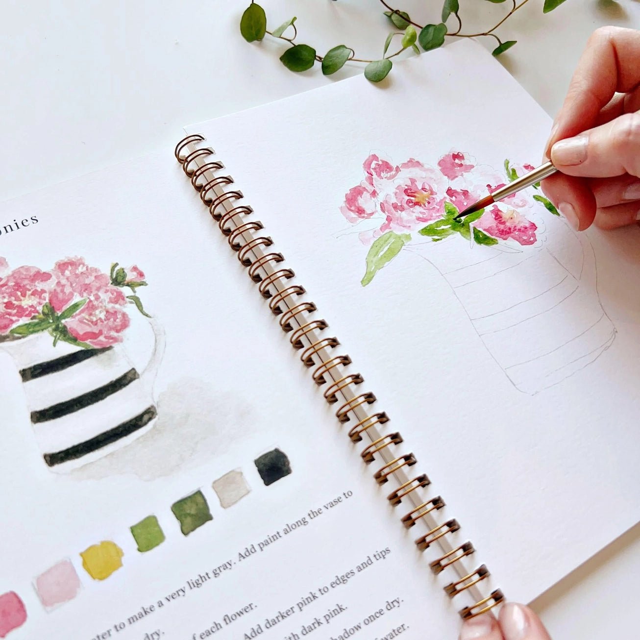 Bouquets Watercolor Workbook - The Cozy Nest