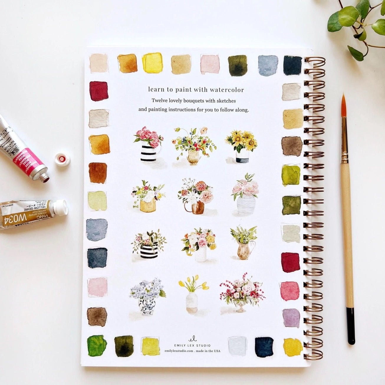 Bouquets Watercolor Workbook - The Cozy Nest