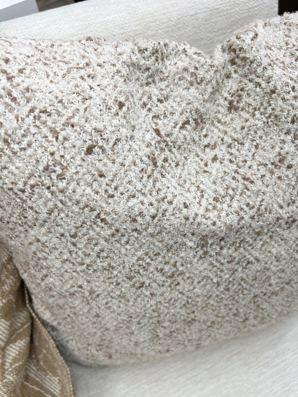 Brown Boucle Pillow - The Cozy Nest