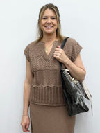 Brown Crochet Sweater Set - The Cozy Nest
