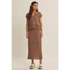 Brown Crochet Sweater Set - The Cozy Nest