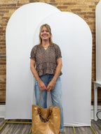 Brown Floral Top - The Cozy Nest